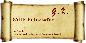 Gálik Krisztofer névjegykártya